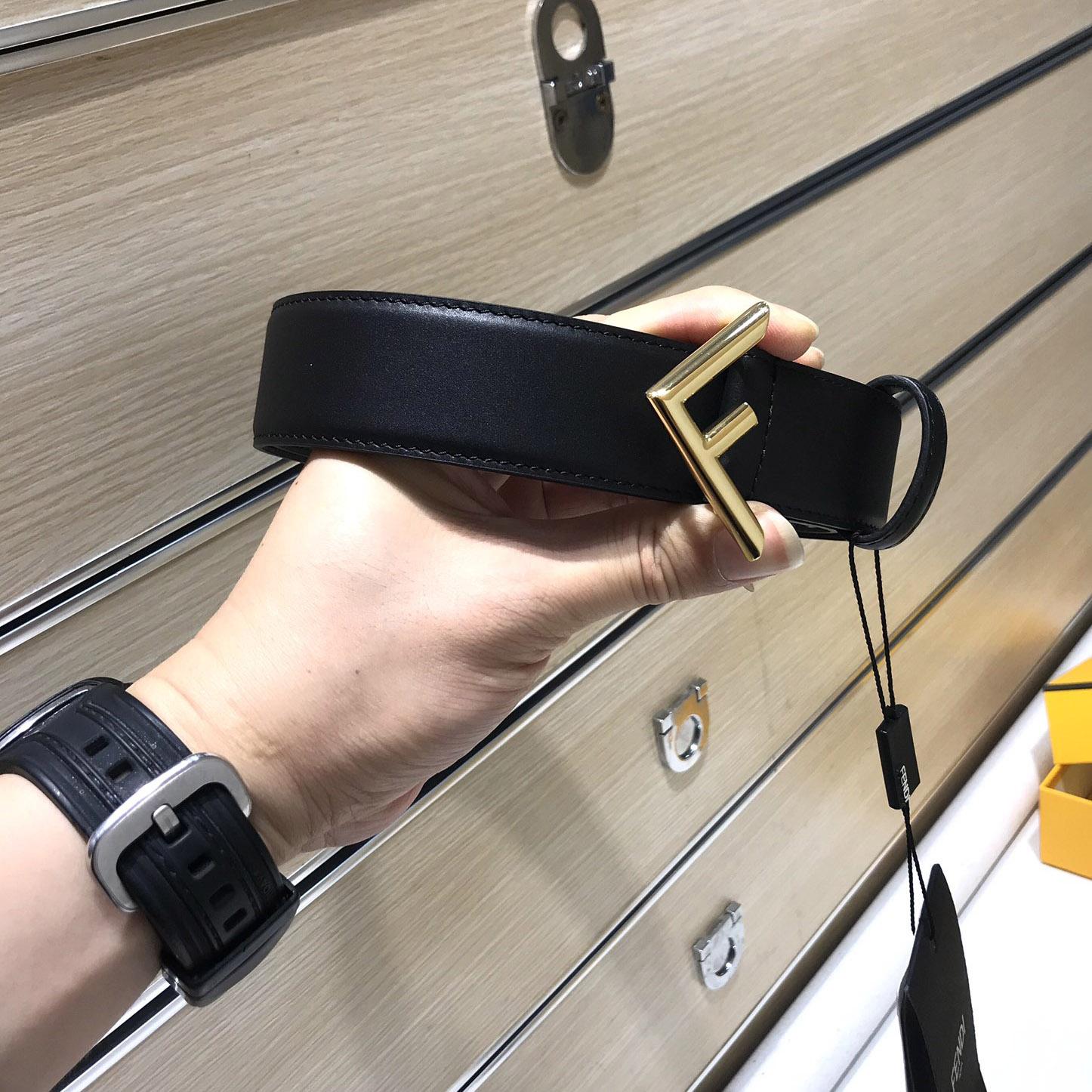 Fendi Black Leather Belt - DesignerGu