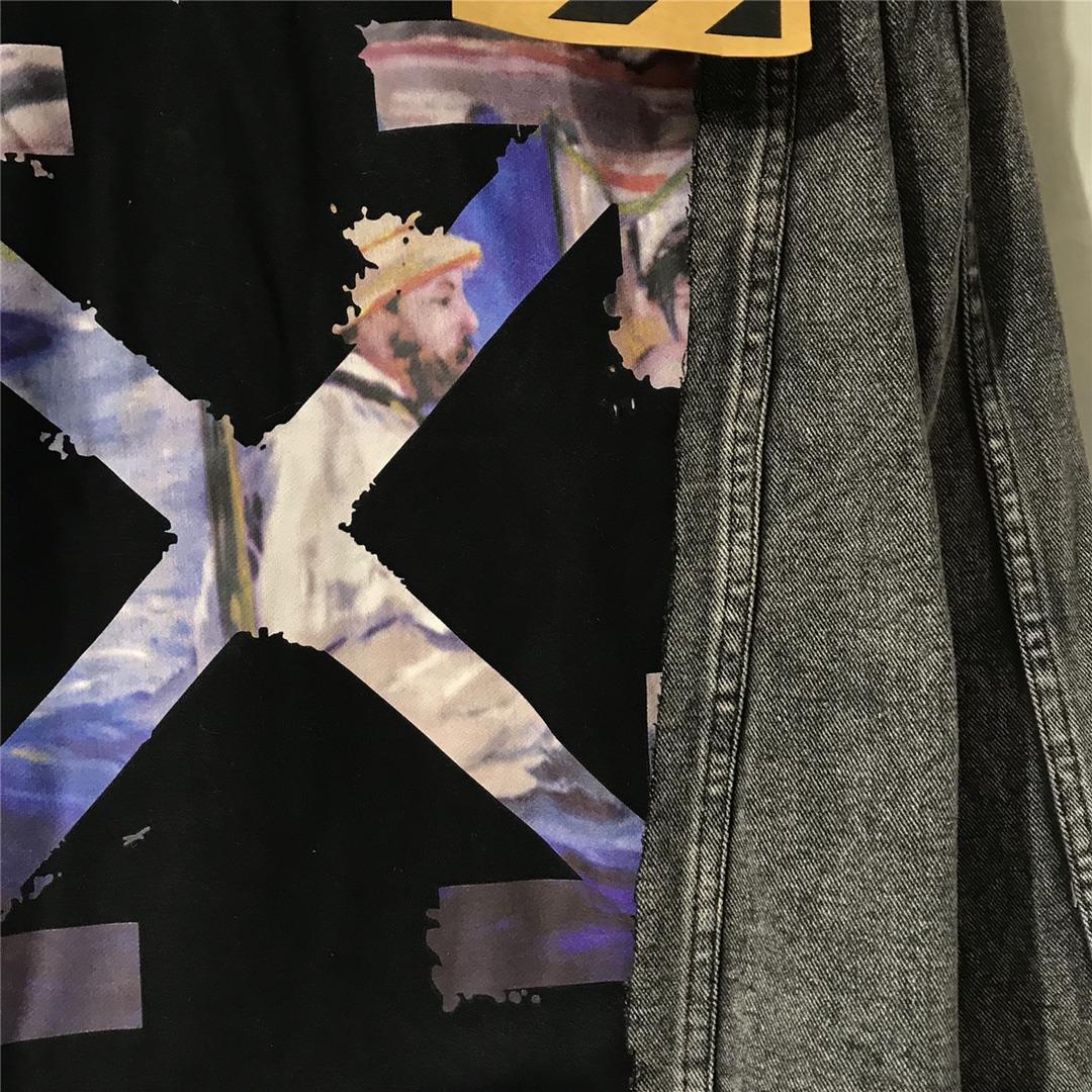 Off White Slim Denim Jacket With Fleece - DesignerGu