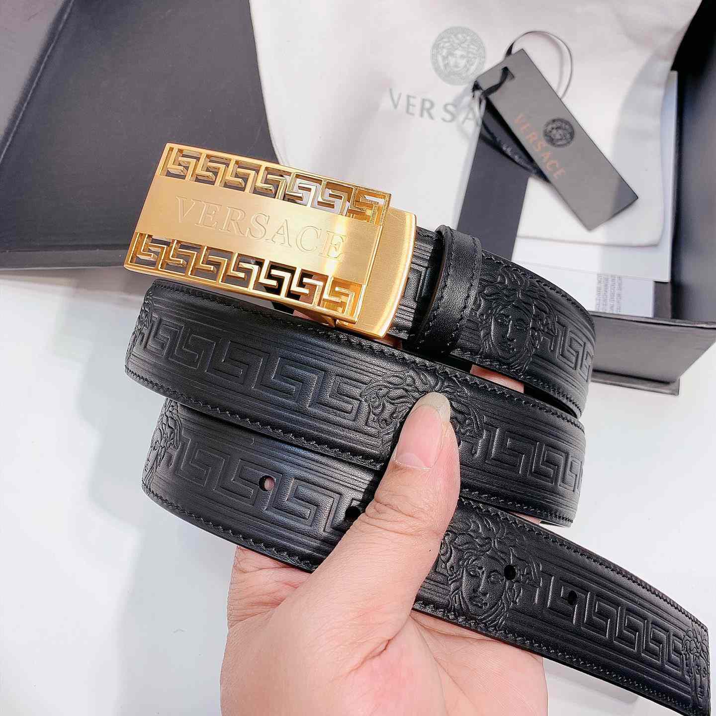 Versace Leather Belt - DesignerGu