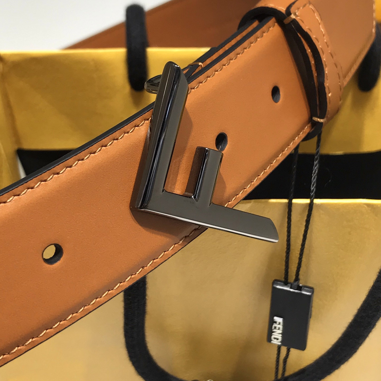 Fendi Brown Leather Belt - DesignerGu