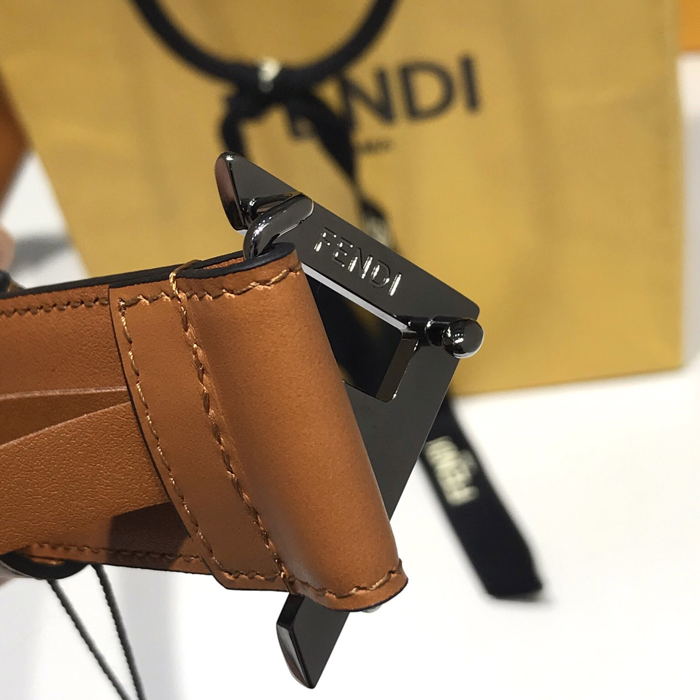 Fendi Brown Leather Belt - DesignerGu