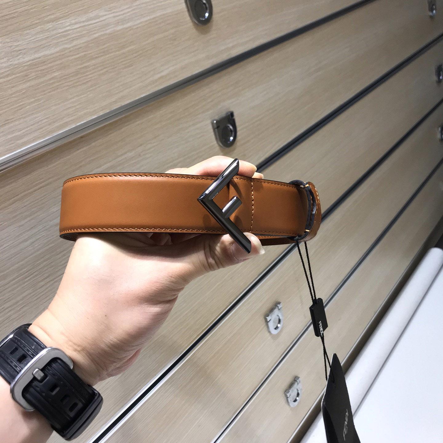 Fendi Brown Leather Belt - DesignerGu