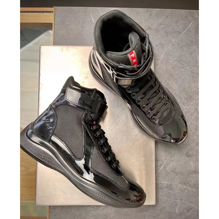 Prada America's Cup High 'Red Silver'Sneakers(upon uk size) - DesignerGu