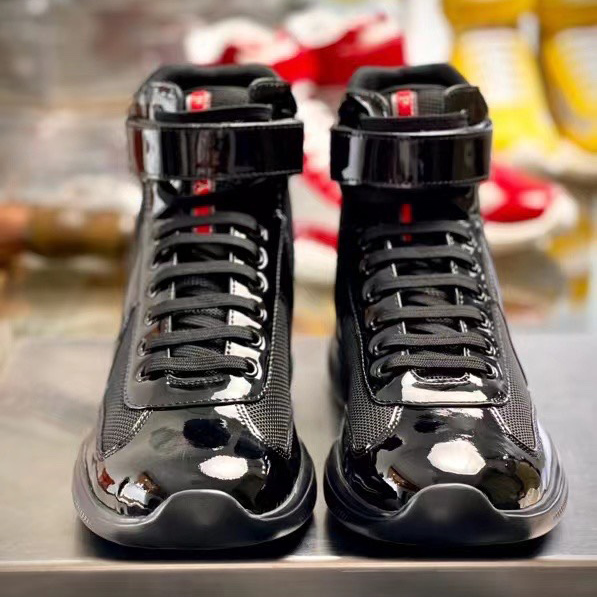 Prada America's Cup High 'Red Silver'Sneakers(upon uk size) - DesignerGu