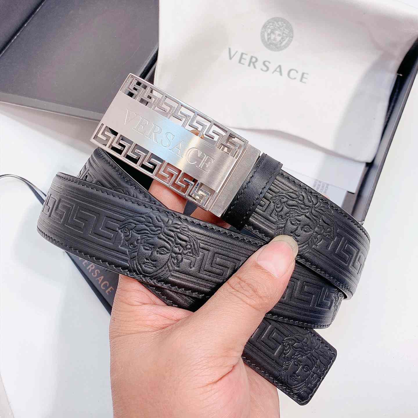 Versace Leather Belt - DesignerGu