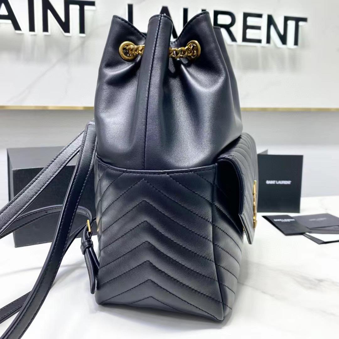 Saint Laurent Joe Drawstring Quilted Backpack(22-29-15cm) - DesignerGu