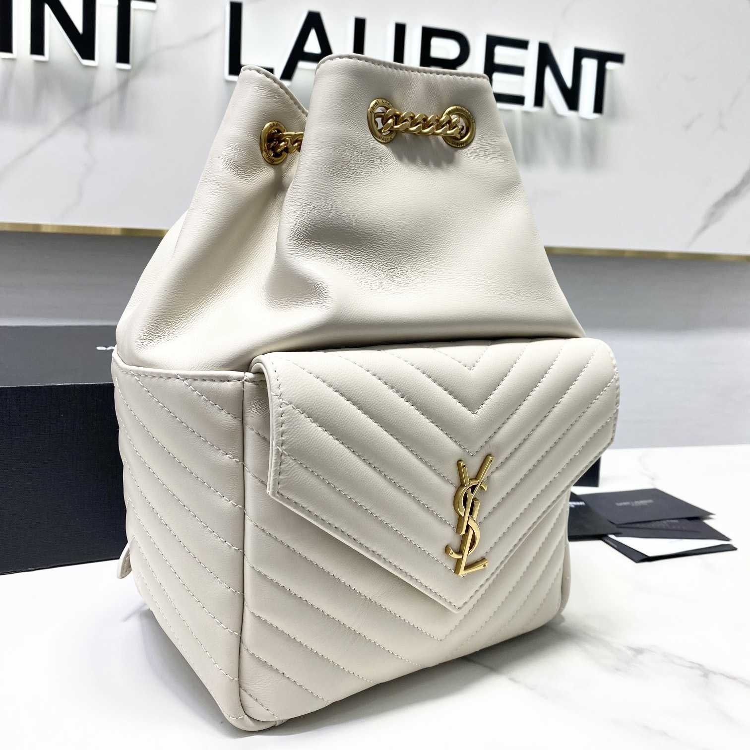 Saint Laurent Joe Drawstring Quilted Backpack(22-29-15cm) - DesignerGu