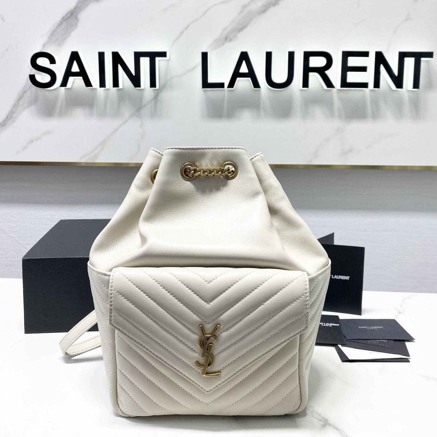 Saint Laurent Joe Drawstring Quilted Backpack(22-29-15cm) - DesignerGu