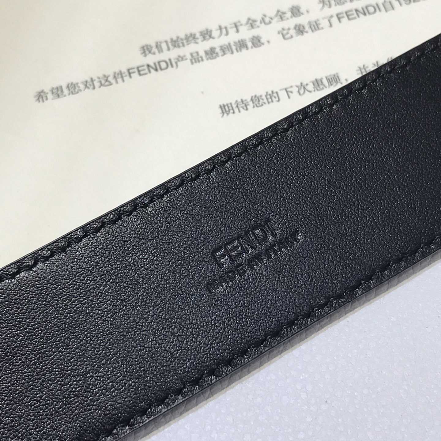 Fendi Edge Black Leather Belt - DesignerGu