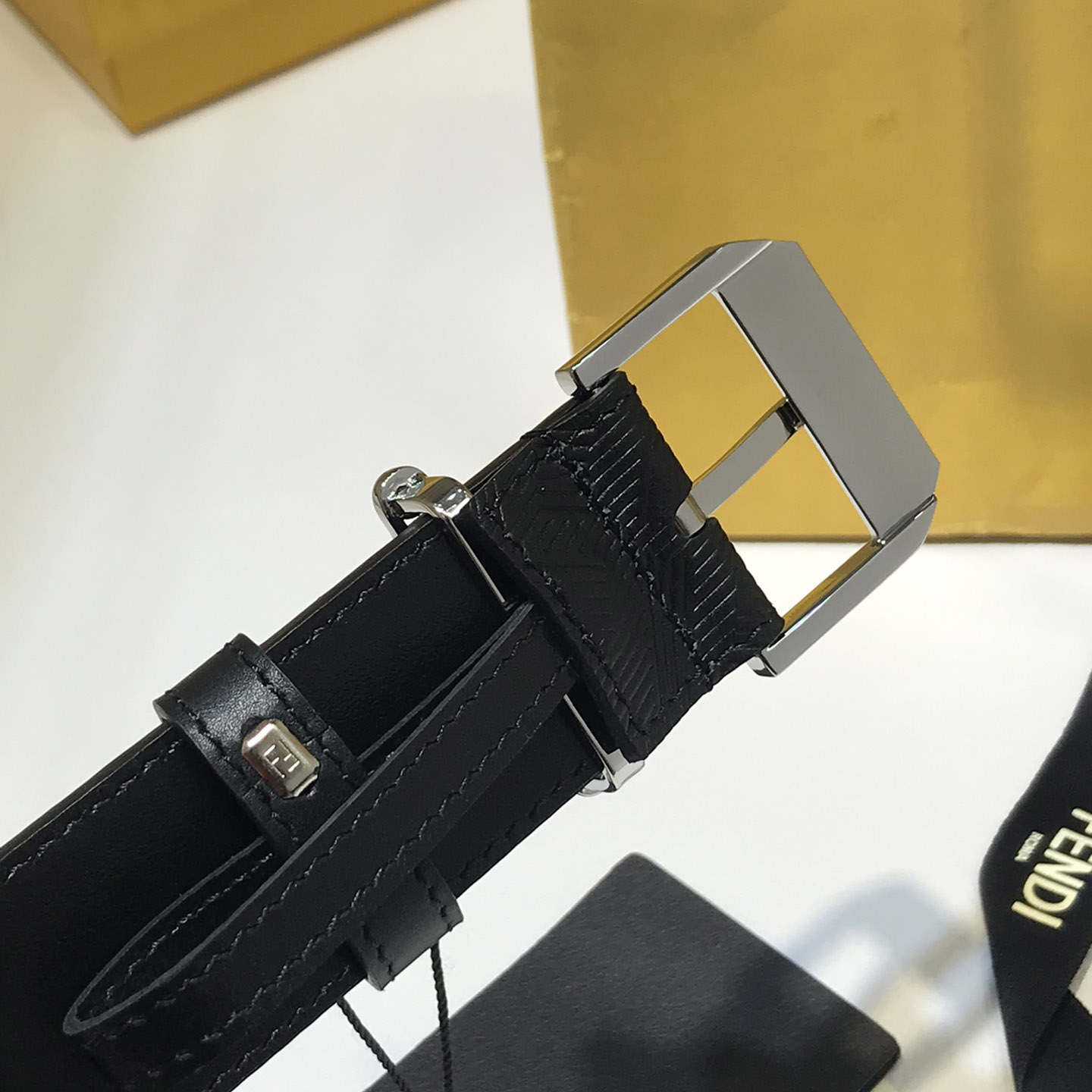 Fendi Edge Black Leather Belt - DesignerGu