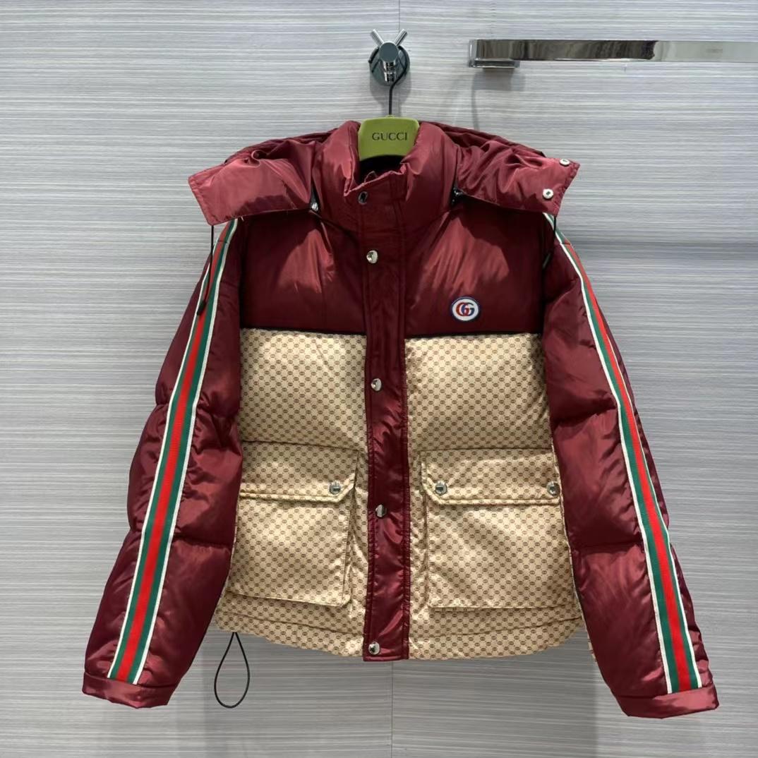 Gucci Jumbo GG Canvas Down Jacket - DesignerGu