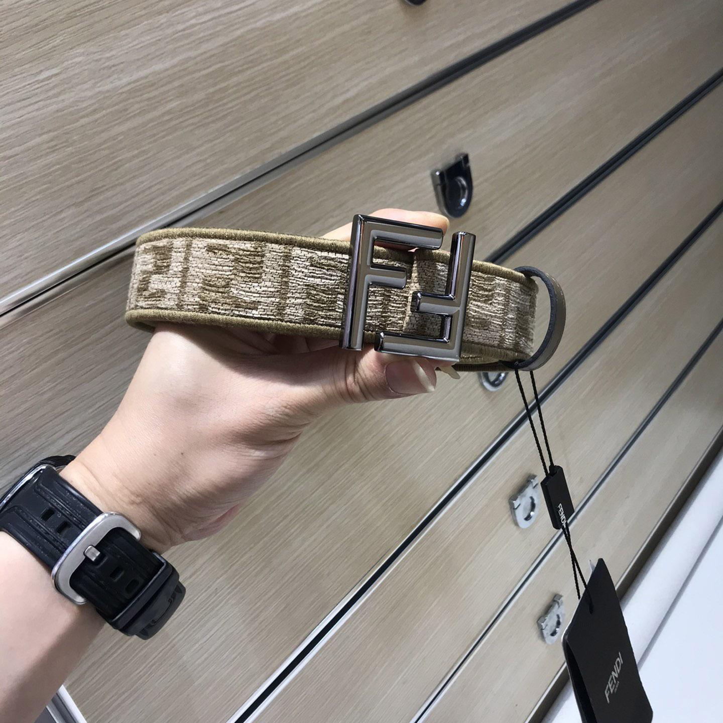 Fendi FF Jacquard Fabric Belt - DesignerGu