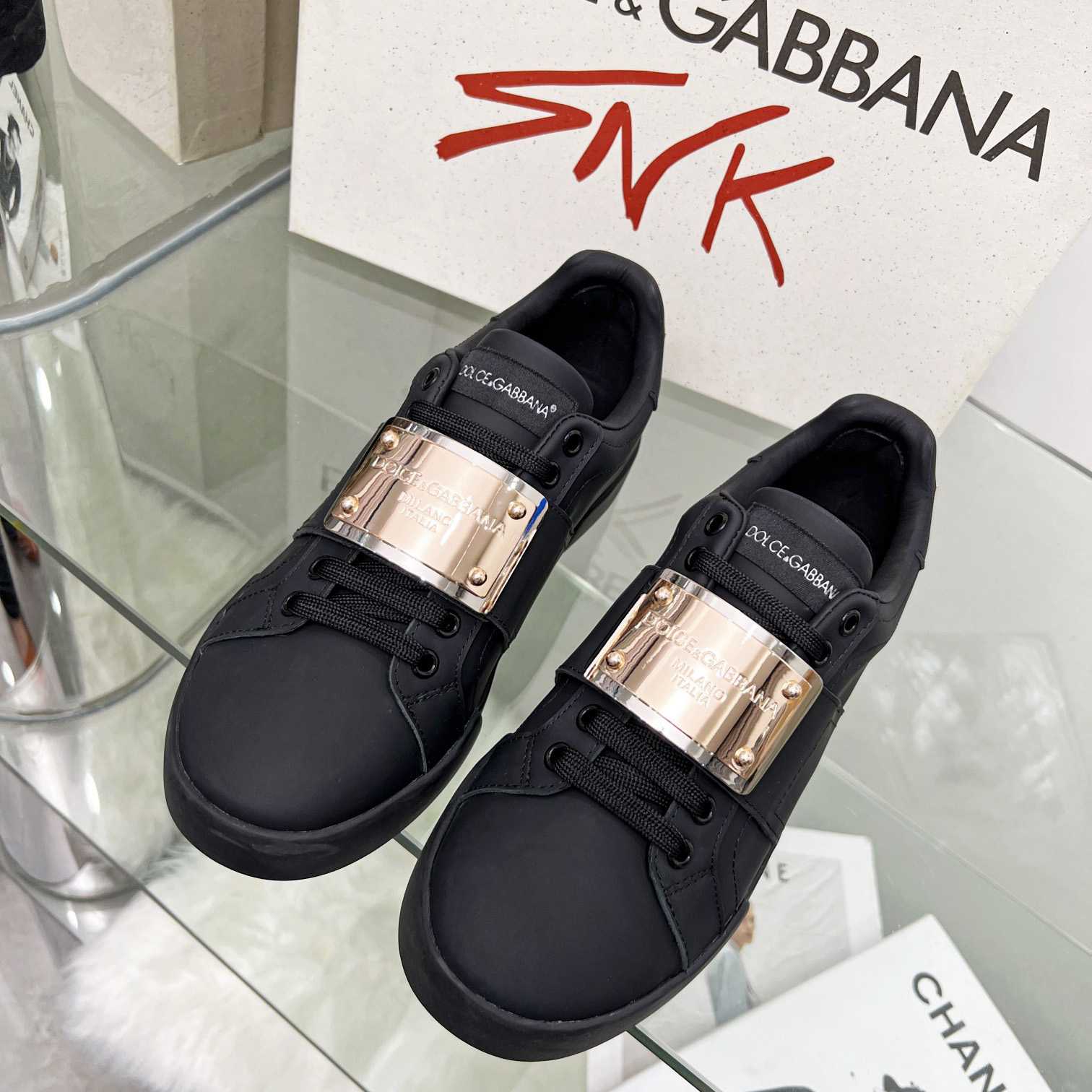 Dolce & Gabbana Portofino Leather Sneakers - DesignerGu