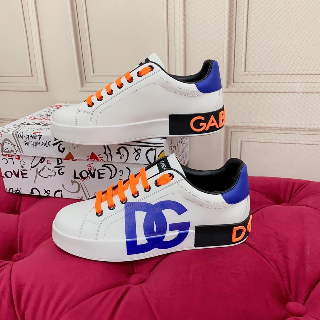 Dolce & Gabbana Portofino Leather Logo Low-Top Sneakers - DesignerGu