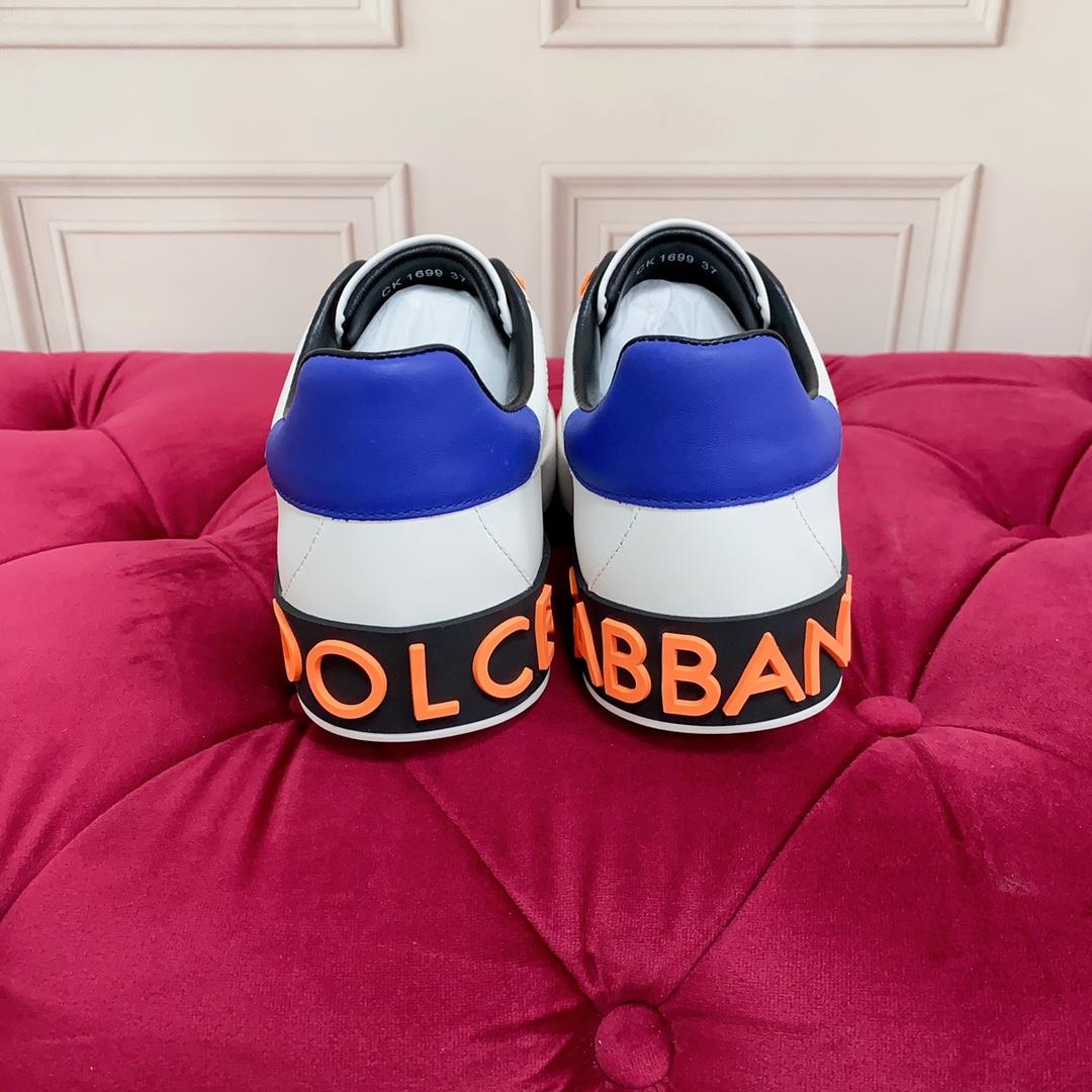 Dolce & Gabbana Portofino Leather Logo Low-Top Sneakers - DesignerGu