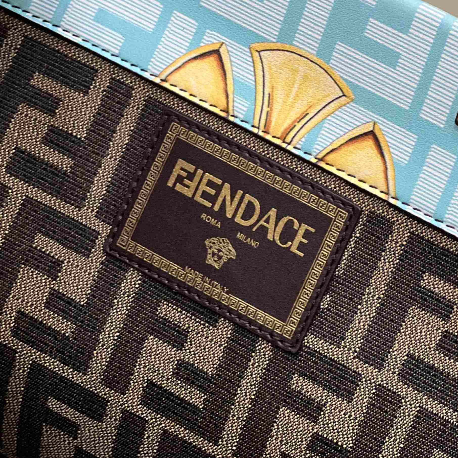 Versace x Fendi Sunshine Fendace Leather Shopper(36-13-32cm) - DesignerGu