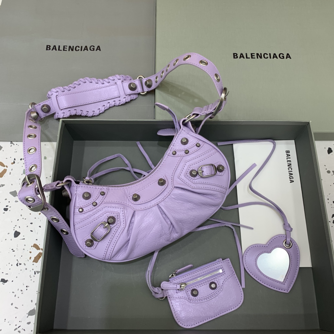 Balenciaga Le Cagole XS Shoulder Bag In purple (26-12-6cm) - DesignerGu