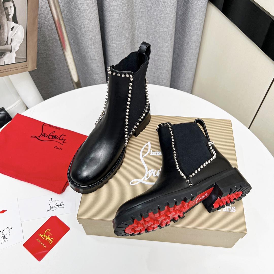 Christian Louboutin Out Lina Spike Lug Boot  - DesignerGu