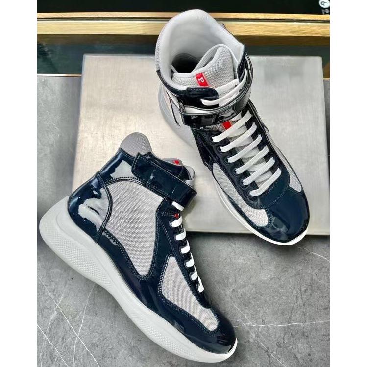 Prada America's Cup High 'Red Silver'Sneakers(upon uk size) - DesignerGu