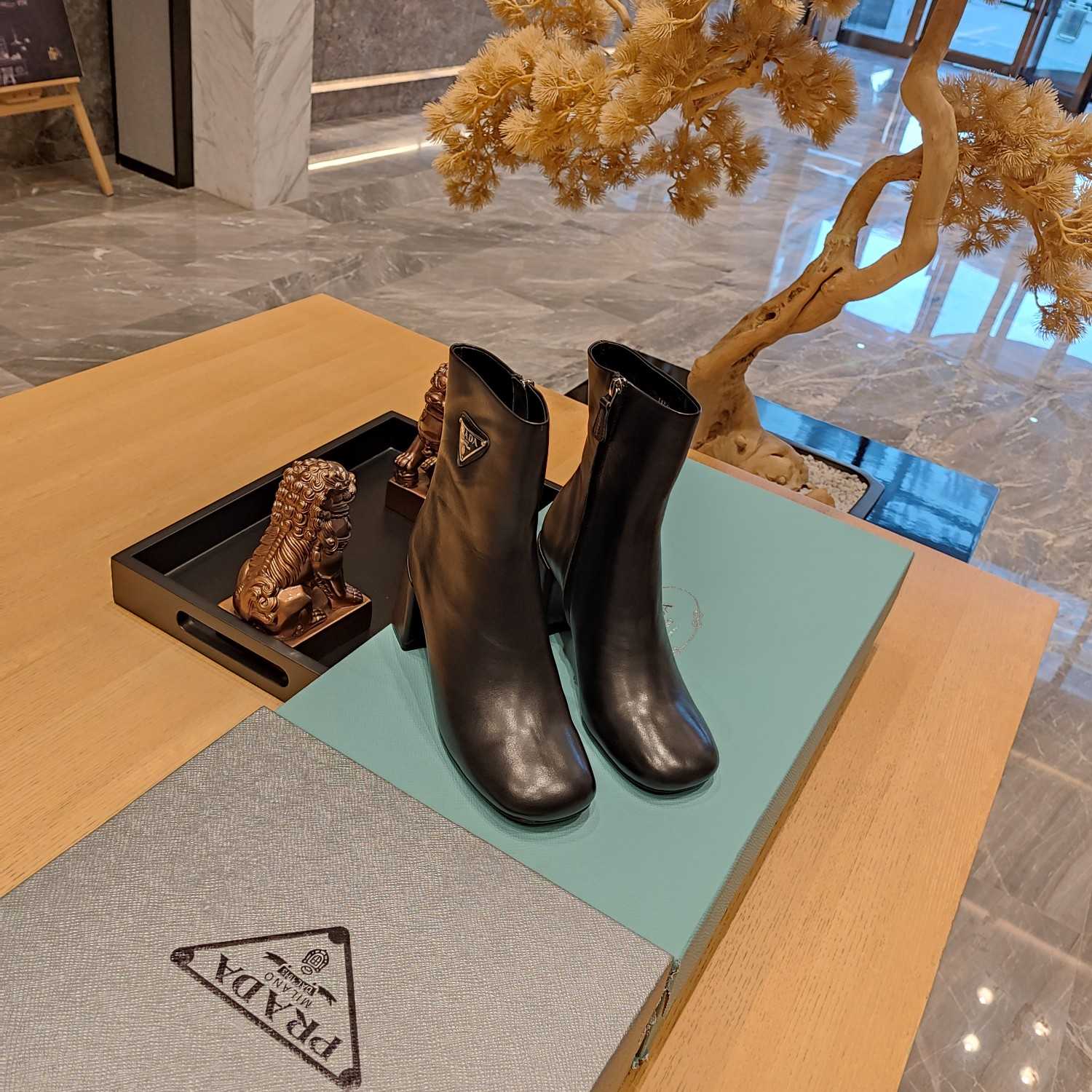 Prada Leather Booties - DesignerGu