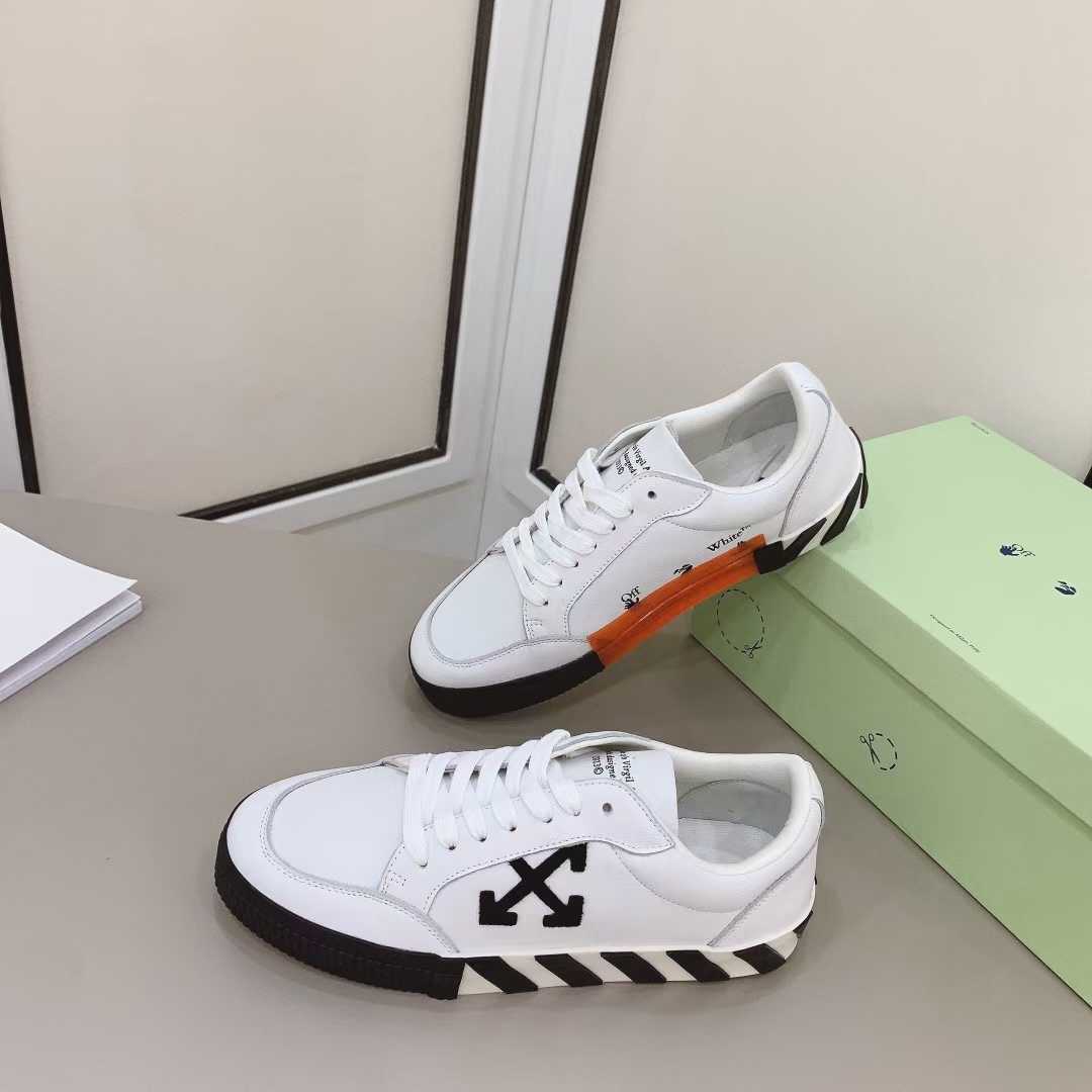 Off White Canvas Vulcanized Low Sneakers - DesignerGu