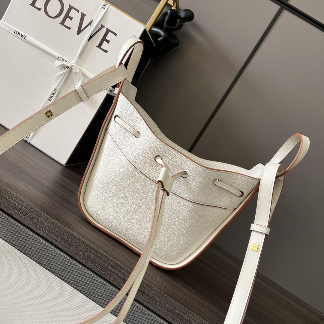 Loewe Mini Hammock drawstring in soft grained calfskin - DesignerGu