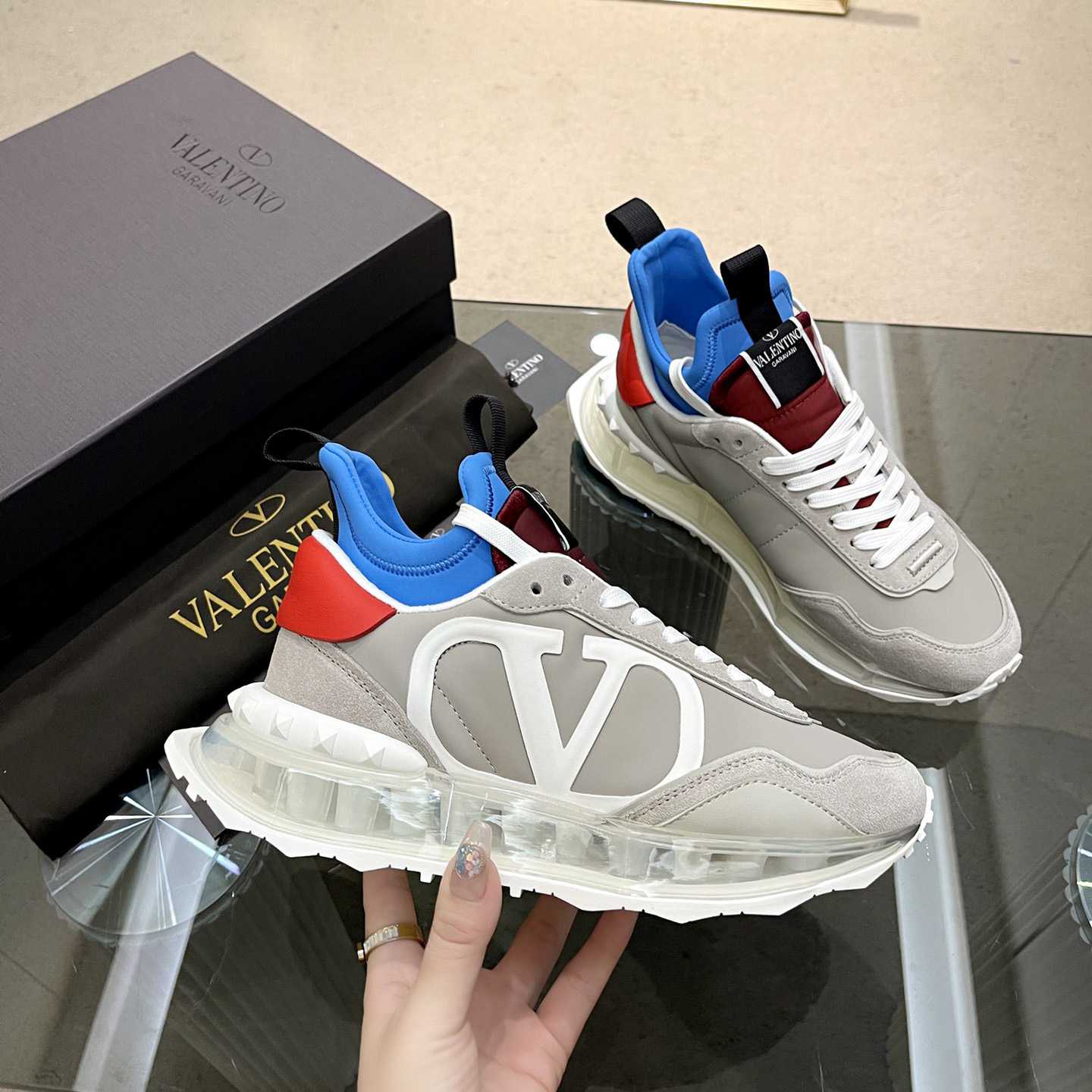 Valenti  Netrunner Fabric And Suede Sneaker - DesignerGu