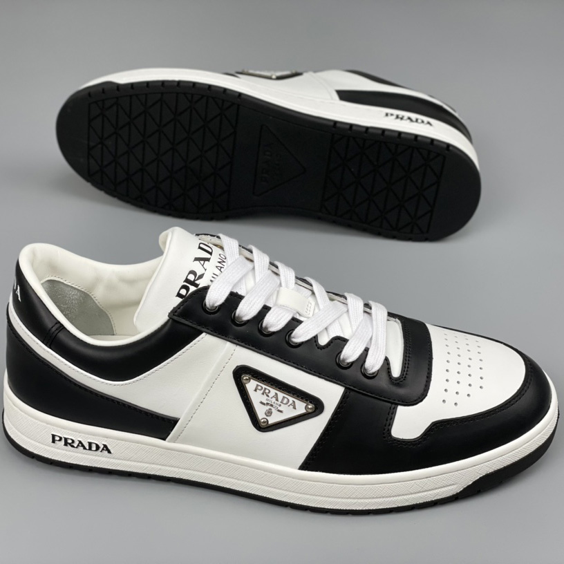 Prada Downtown Leather Sneakers - DesignerGu