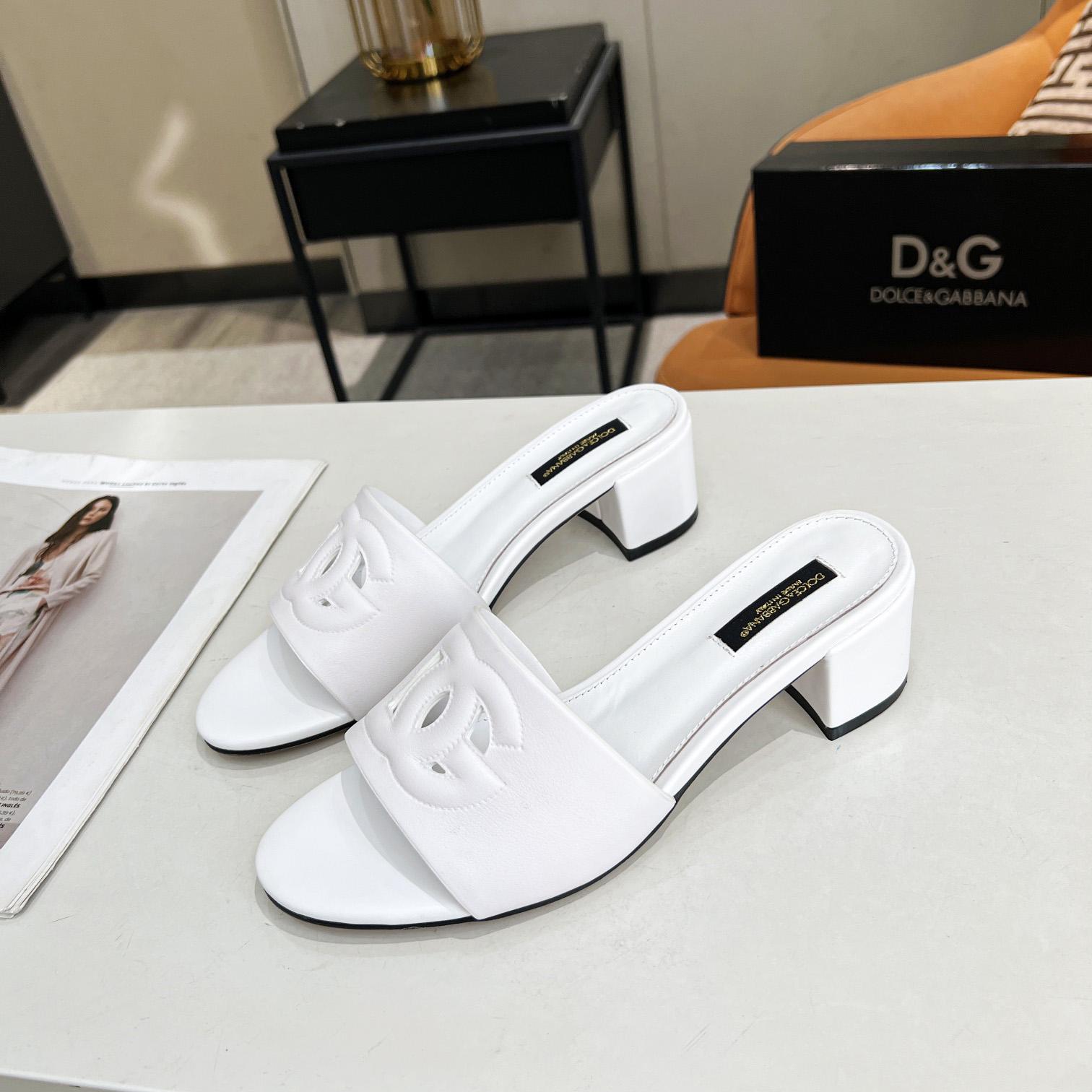 Dolce & Gabbana Calfskin Mules With DG Millennials Logo - DesignerGu