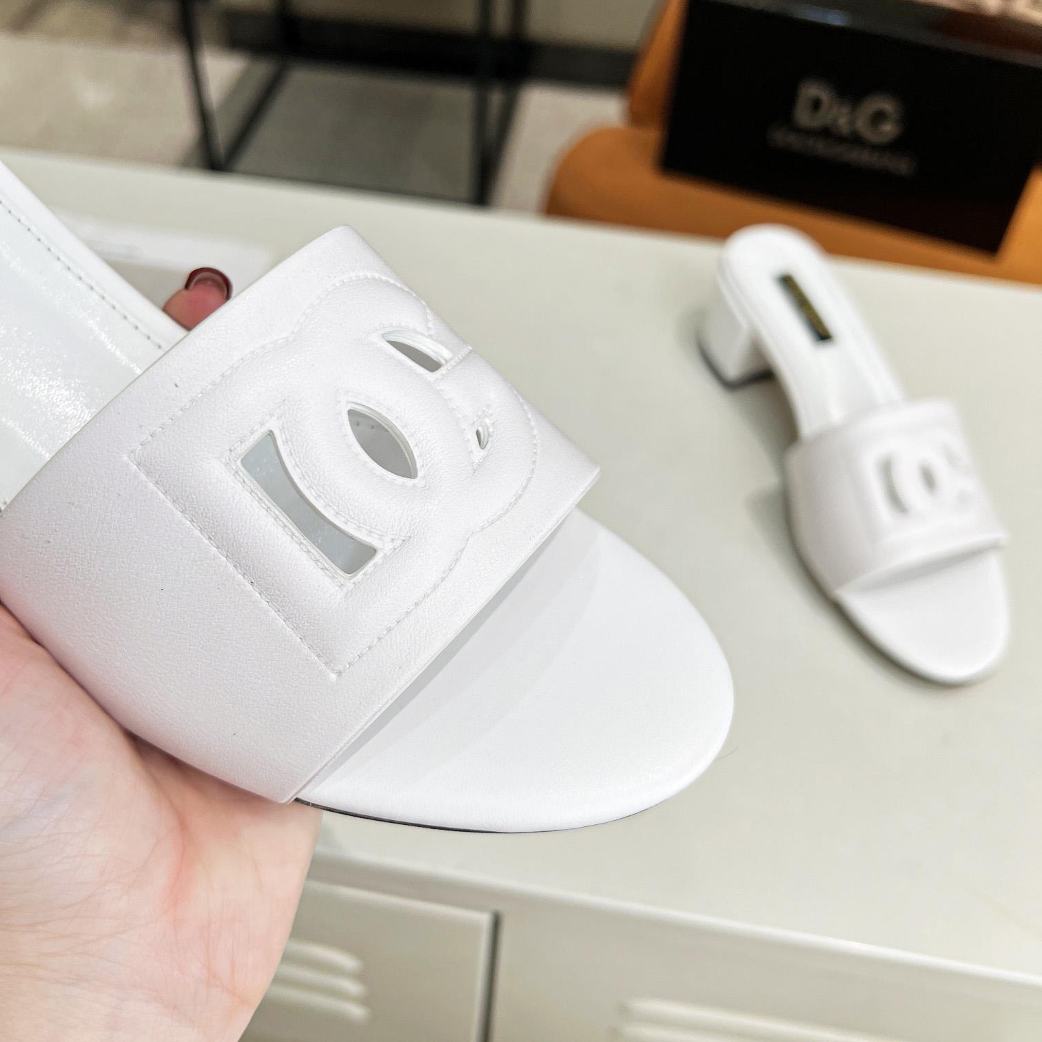 Dolce & Gabbana Calfskin Mules With DG Millennials Logo - DesignerGu