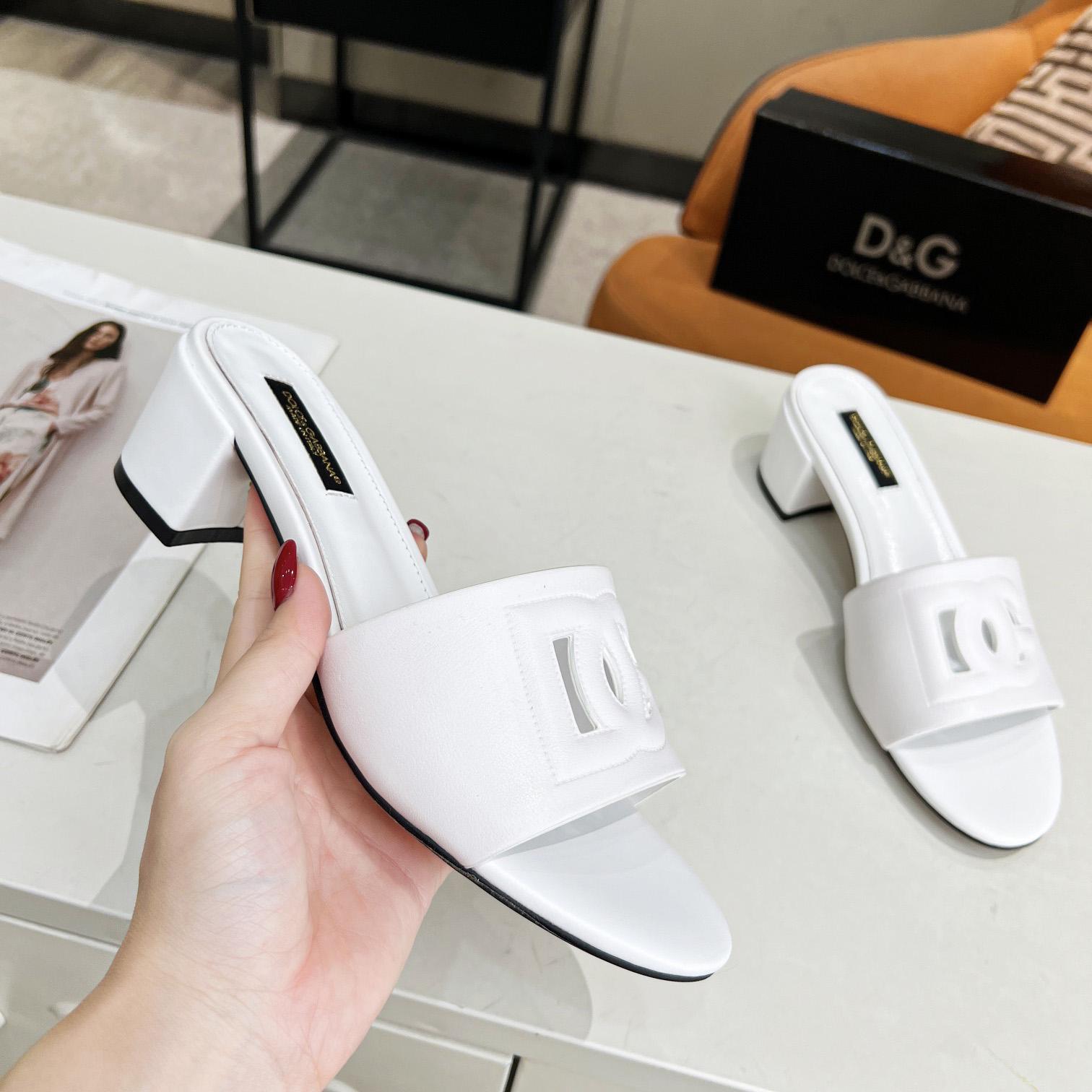 Dolce & Gabbana Calfskin Mules With DG Millennials Logo - DesignerGu