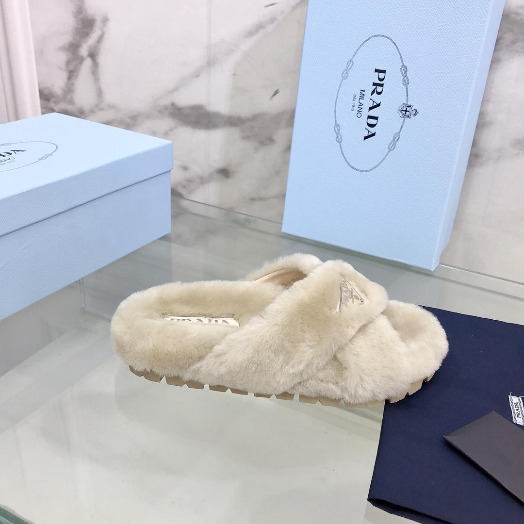 Prada Shearling Sandals - DesignerGu