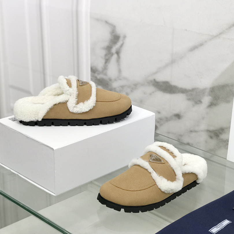 Prada Shearling Slippers - DesignerGu