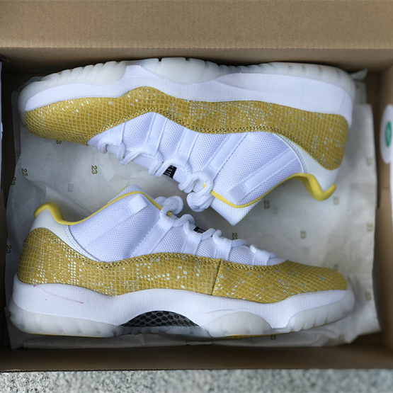 Air Jordan 11 Low “Yellow Snakeskin” Sneakers     Ah7860-107 - DesignerGu