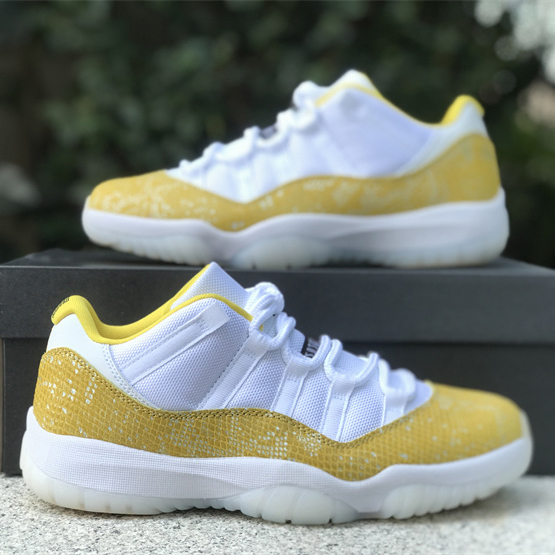 Air Jordan 11 Low “Yellow Snakeskin” Sneakers     Ah7860-107 - DesignerGu