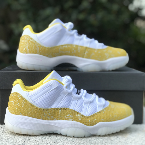 Air Jordan 11 Low “Yellow Snakeskin” Sneakers     Ah7860-107 - DesignerGu