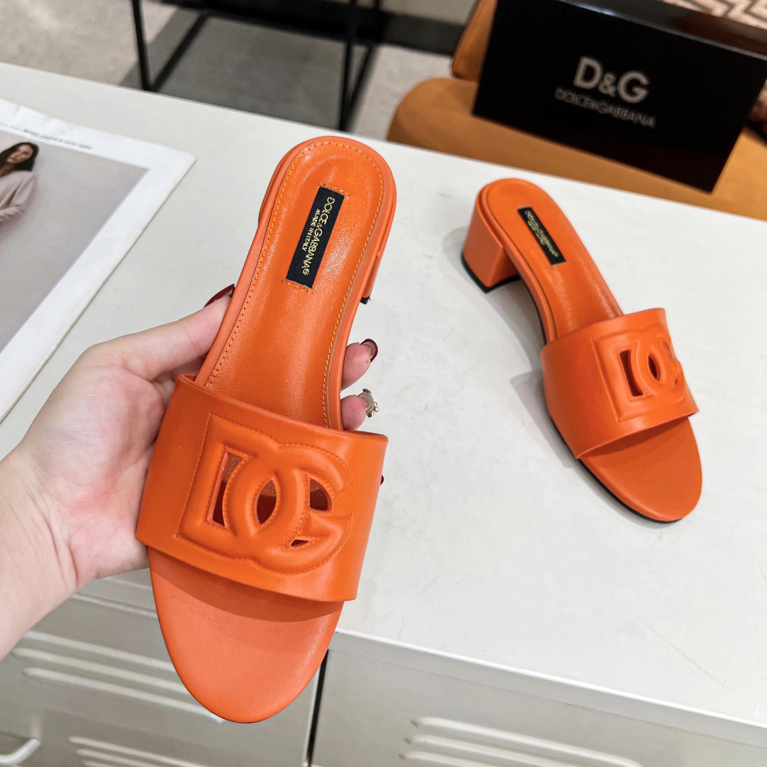 Dolce & Gabbana Calfskin Mules With DG Millennials Logo - DesignerGu