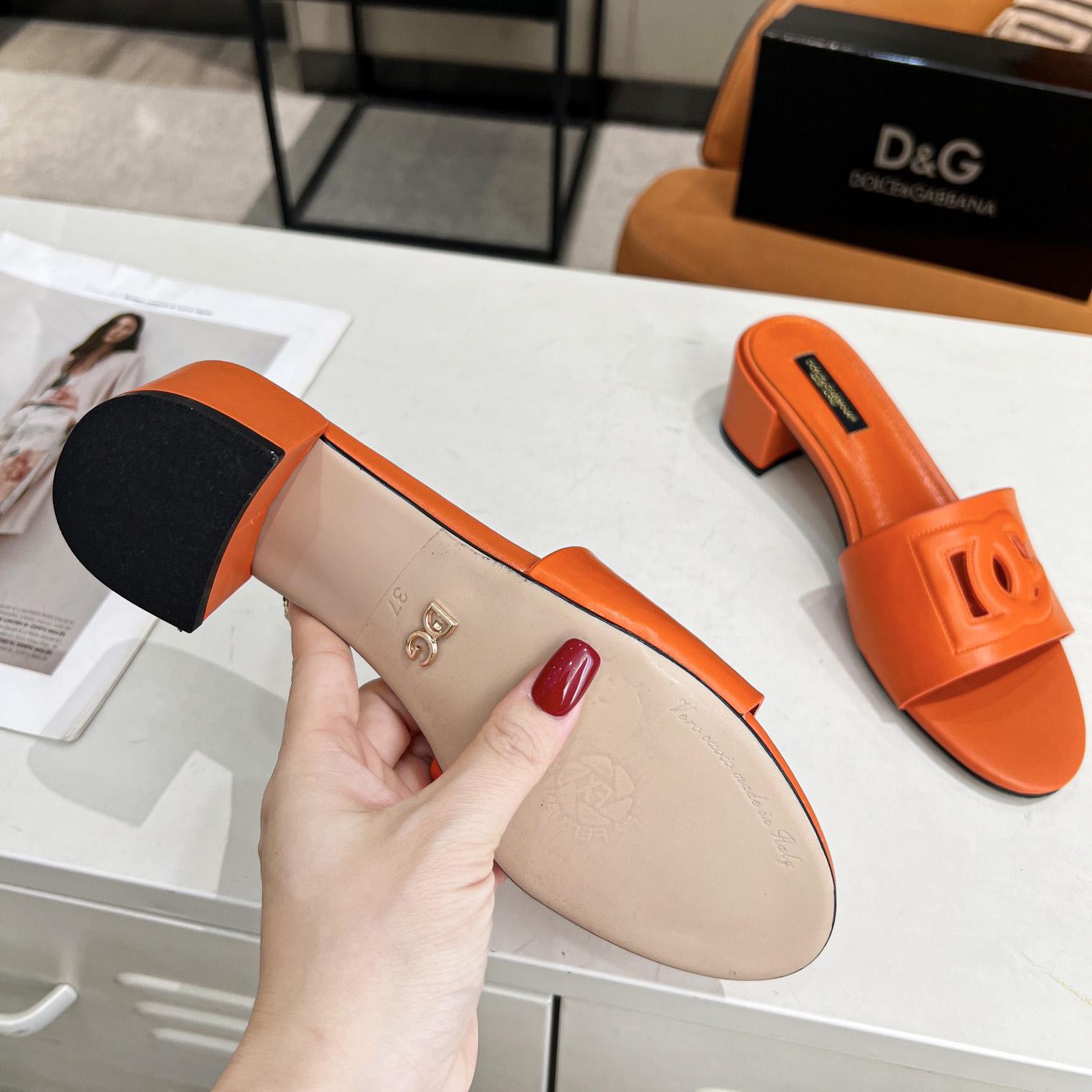 Dolce & Gabbana Calfskin Mules With DG Millennials Logo - DesignerGu