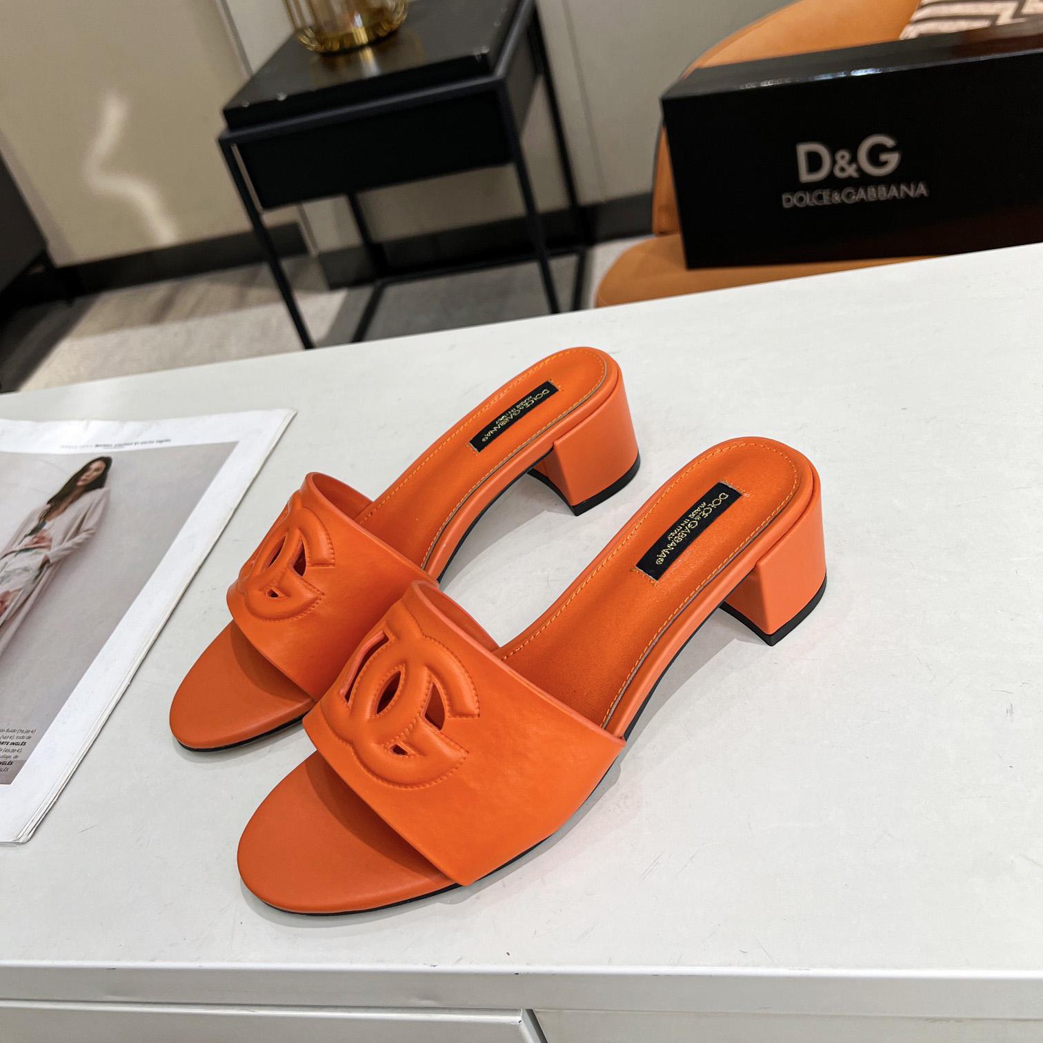 Dolce & Gabbana Calfskin Mules With DG Millennials Logo - DesignerGu