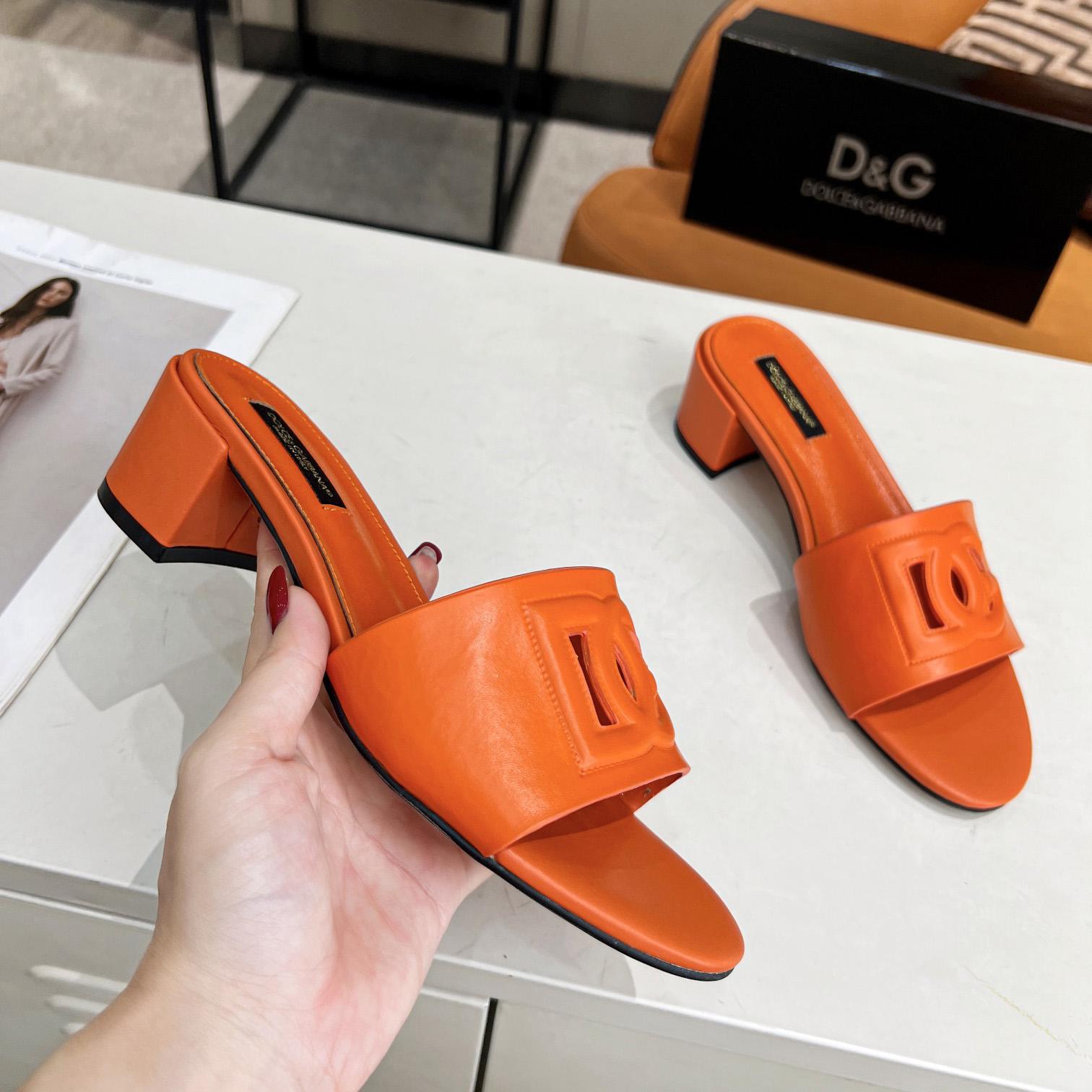 Dolce & Gabbana Calfskin Mules With DG Millennials Logo - DesignerGu