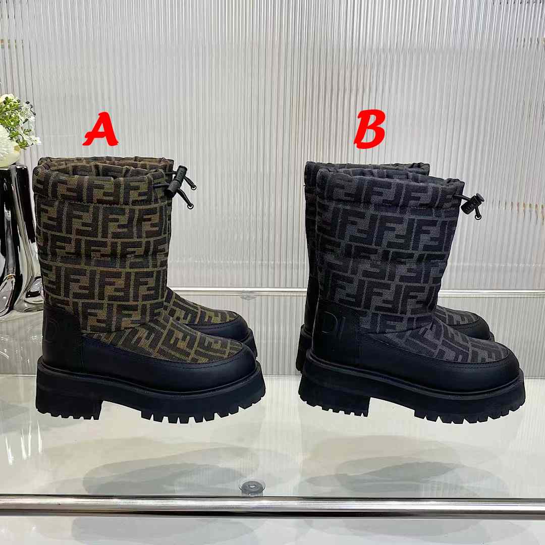 Fendi FF Logo Boots - DesignerGu