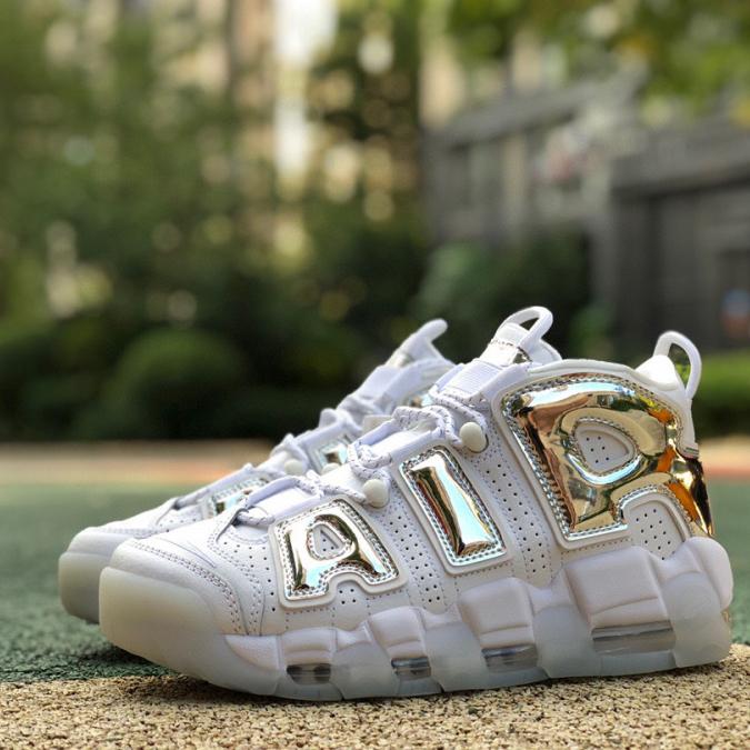 Nike Air More Uptempo Chrome Sneaker    917593-100 - DesignerGu