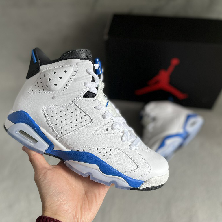 Air Jordan 6 Retro “Sport Blue” Sneaker     384664-107 - DesignerGu