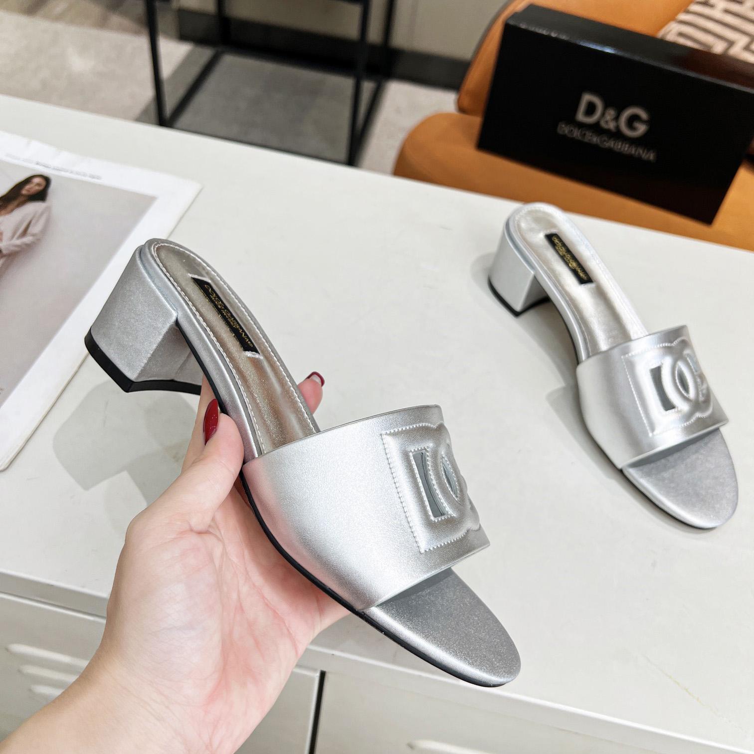 Dolce & Gabbana Calfskin Mules With DG Millennials Logo - DesignerGu