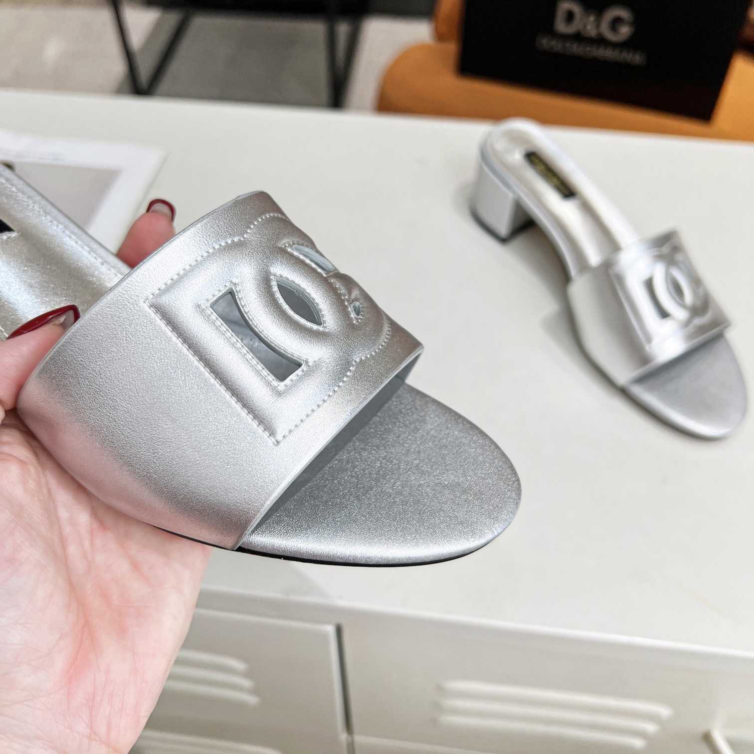 Dolce & Gabbana Calfskin Mules With DG Millennials Logo - DesignerGu