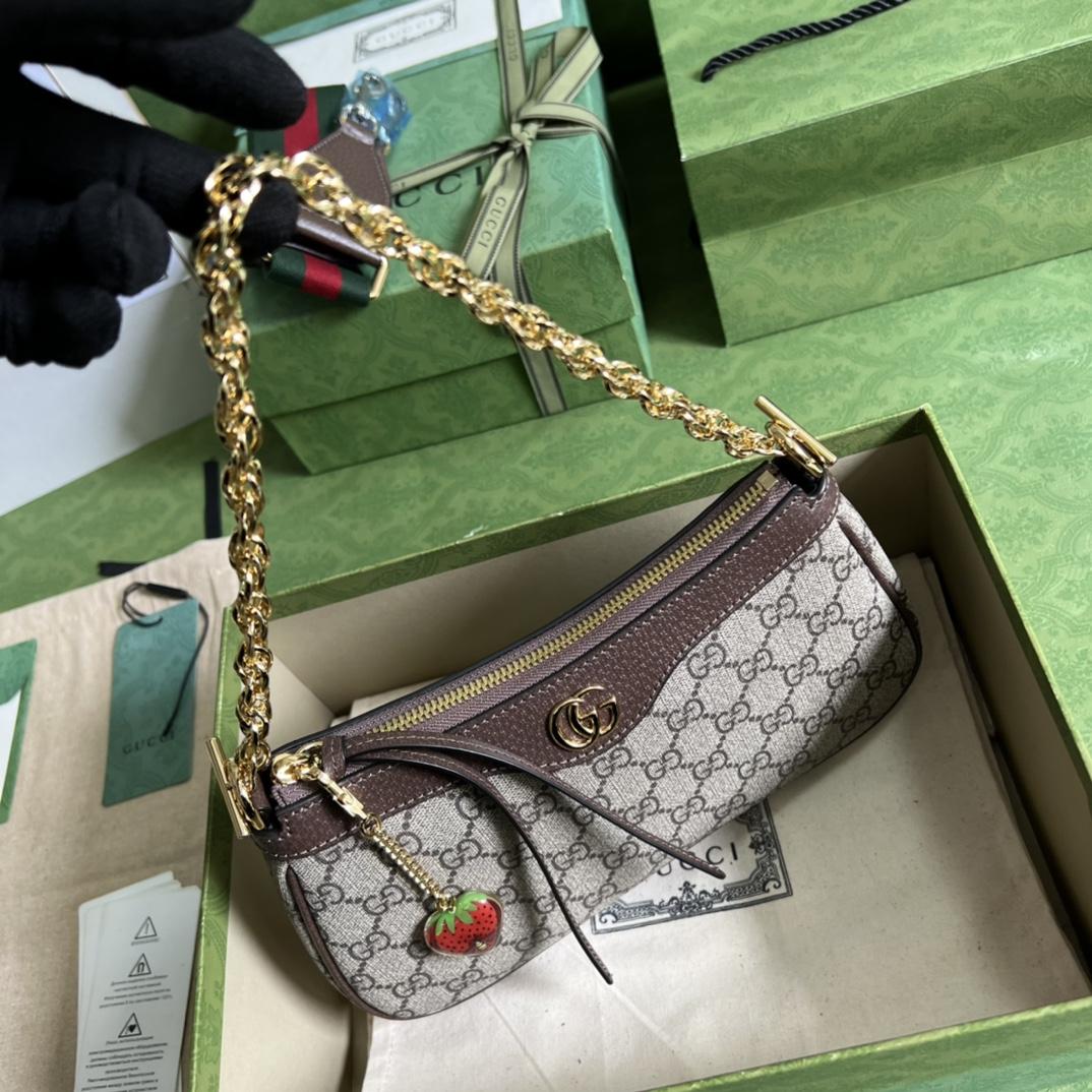 Gucci Ophidia GG Small Handbag(25*15.5*6cm)    - DesignerGu