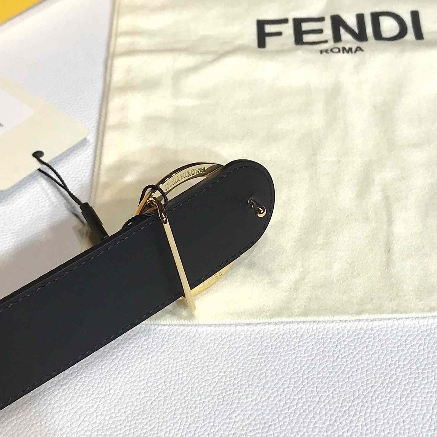 Fendi Black Leather Belt - DesignerGu