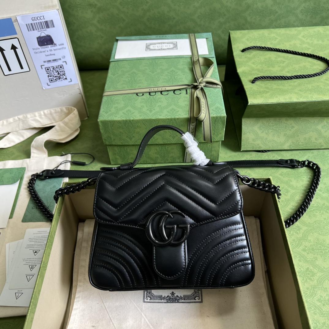 Gucci GG Marmont Mini Top Handle Bag(21-15..5-8cm) - DesignerGu