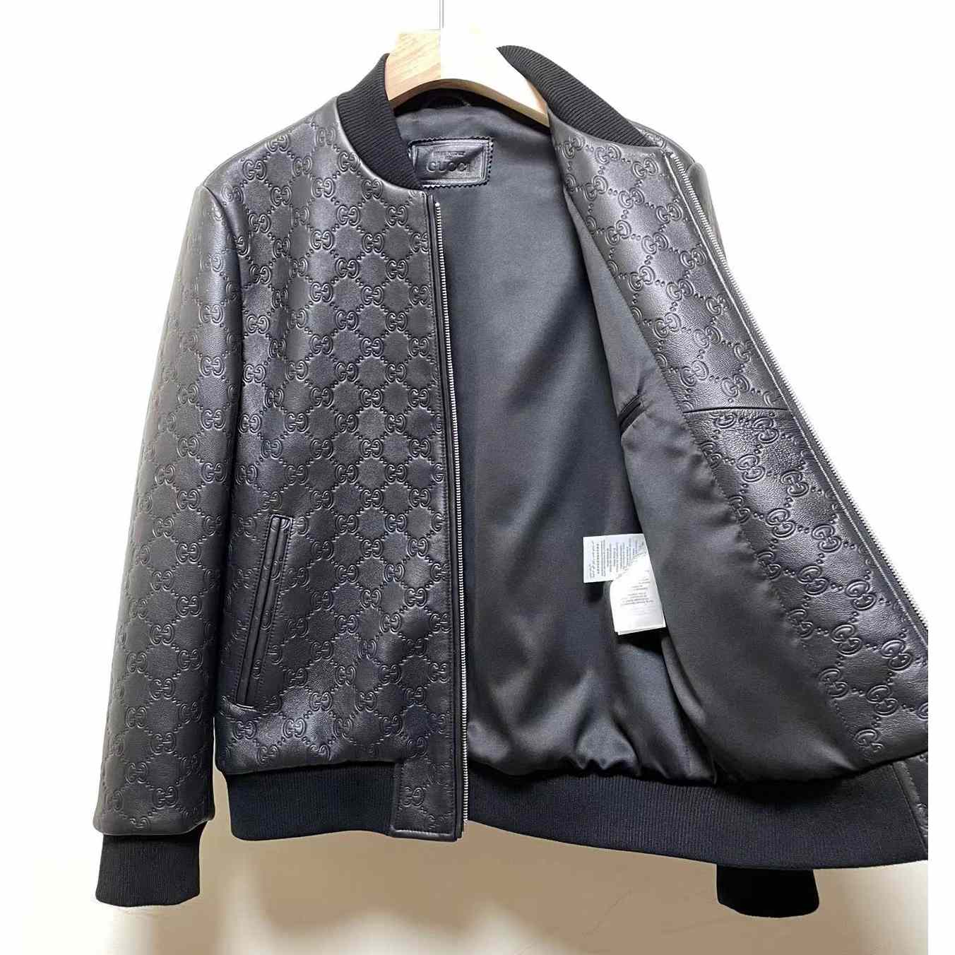 Gucci GG Leather Jacket (Make To Order) - DesignerGu