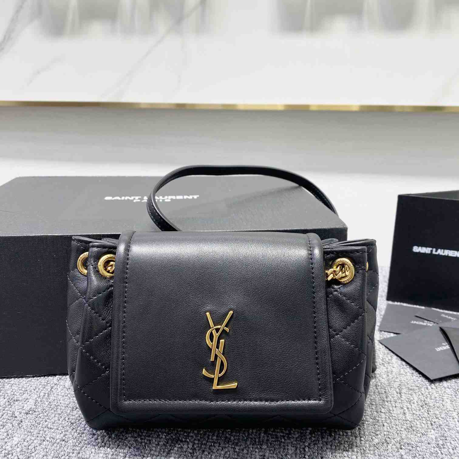 Saint Laurent Mini Nolita In Lambskin - DesignerGu